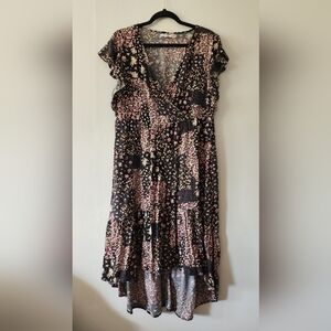 Maurices Black and Pink Maxi Dress